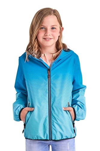 Killtec girls' Lyse GRLS JCKT A functional jacket/rain jacket with hood, packable, turquoise, 164 on sale